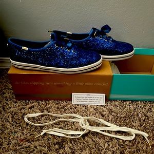 Kate Spade Keds Glitter lace up shoes BRAND NEW NEVER USED! Size woman’s 8